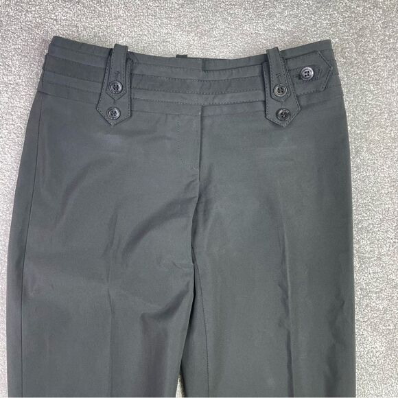 Karen Millen Capri Pants Women's 6 Black Wide Leg Cuffed Low Rise Button Pockets - Picture 3 of 13